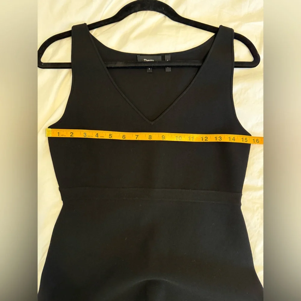 Theory Black V-Neck Midi Dress - Picture 8 of 9